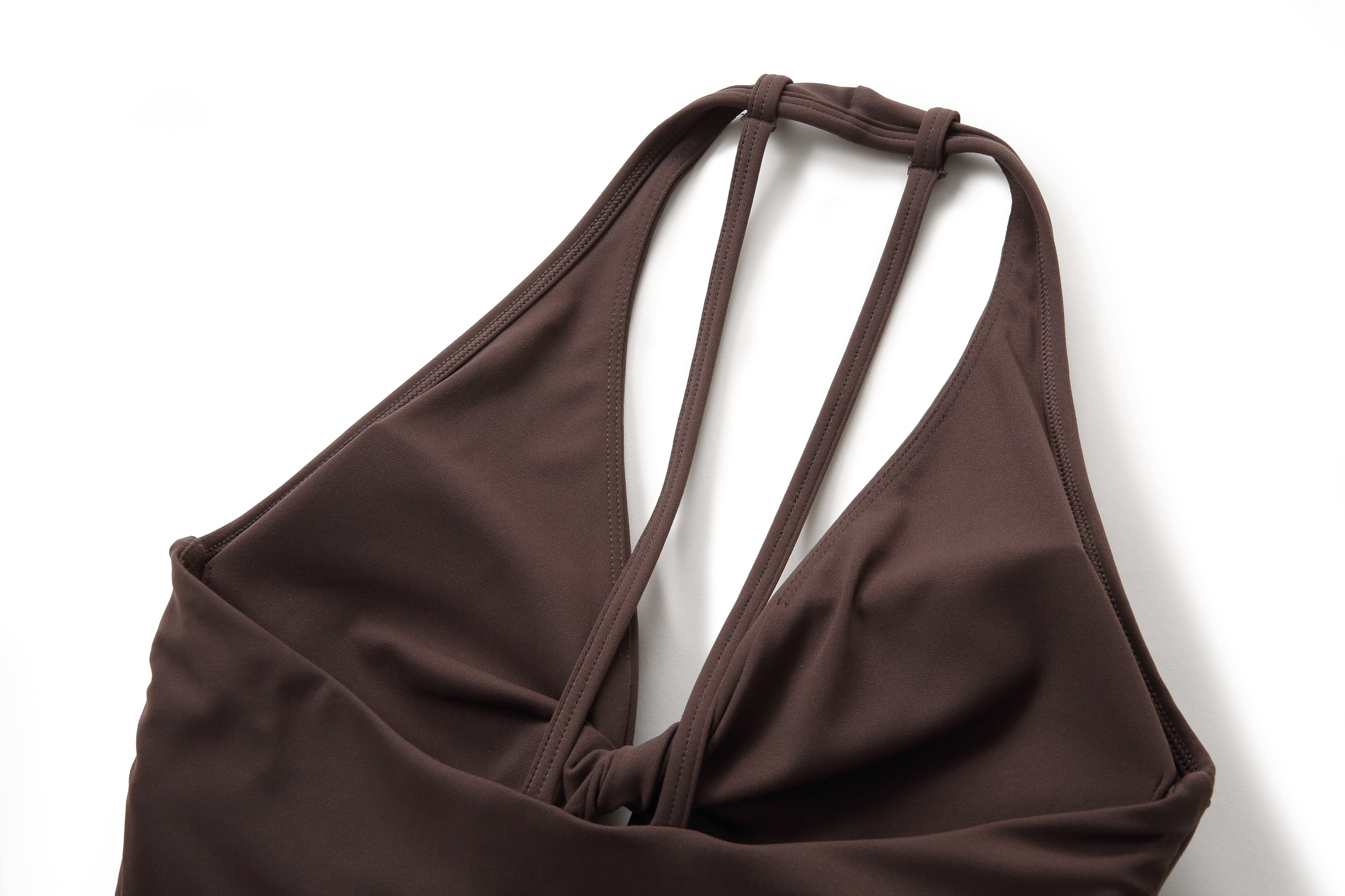 NULS Twist-Front Halter Sports Bra side view - women's yoga activewear by Lepeins