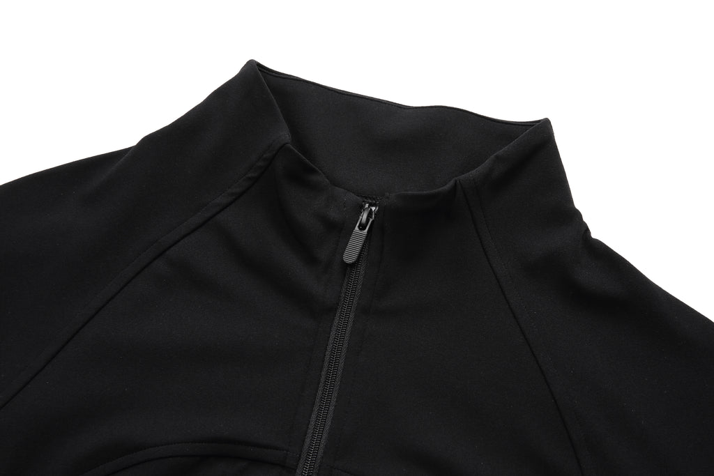 Second-Skin High-Neck Active Jacket | Ultra-Quiet 80/20 Fabric with Thumbhole Sleeves