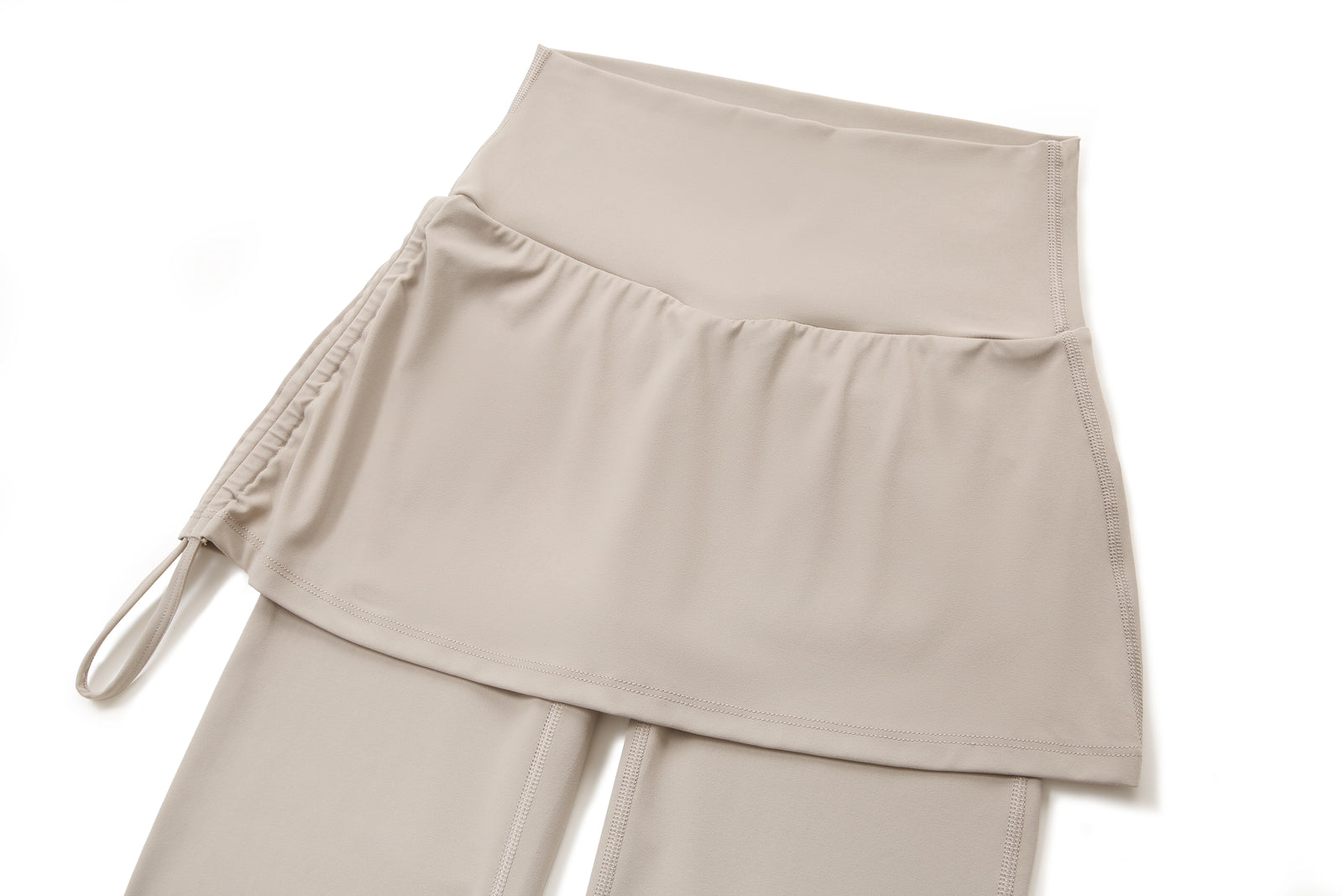 NULS Ruched Skirted Yoga Flare Pants studio styling - women's yoga activewear by Lepeins