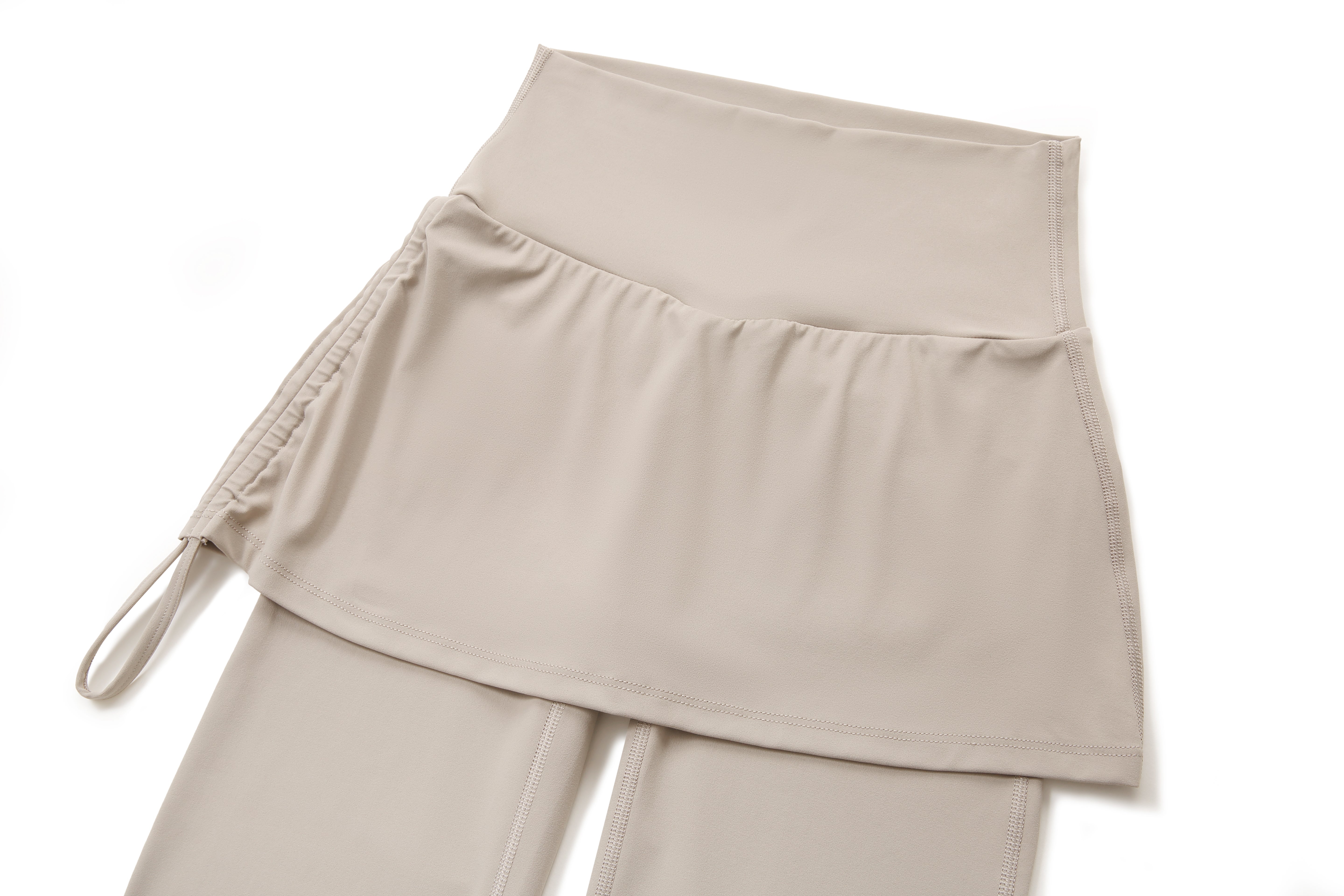 NULS Ruched Skirted Yoga Flare Pants studio styling - women's yoga activewear by Lepeins