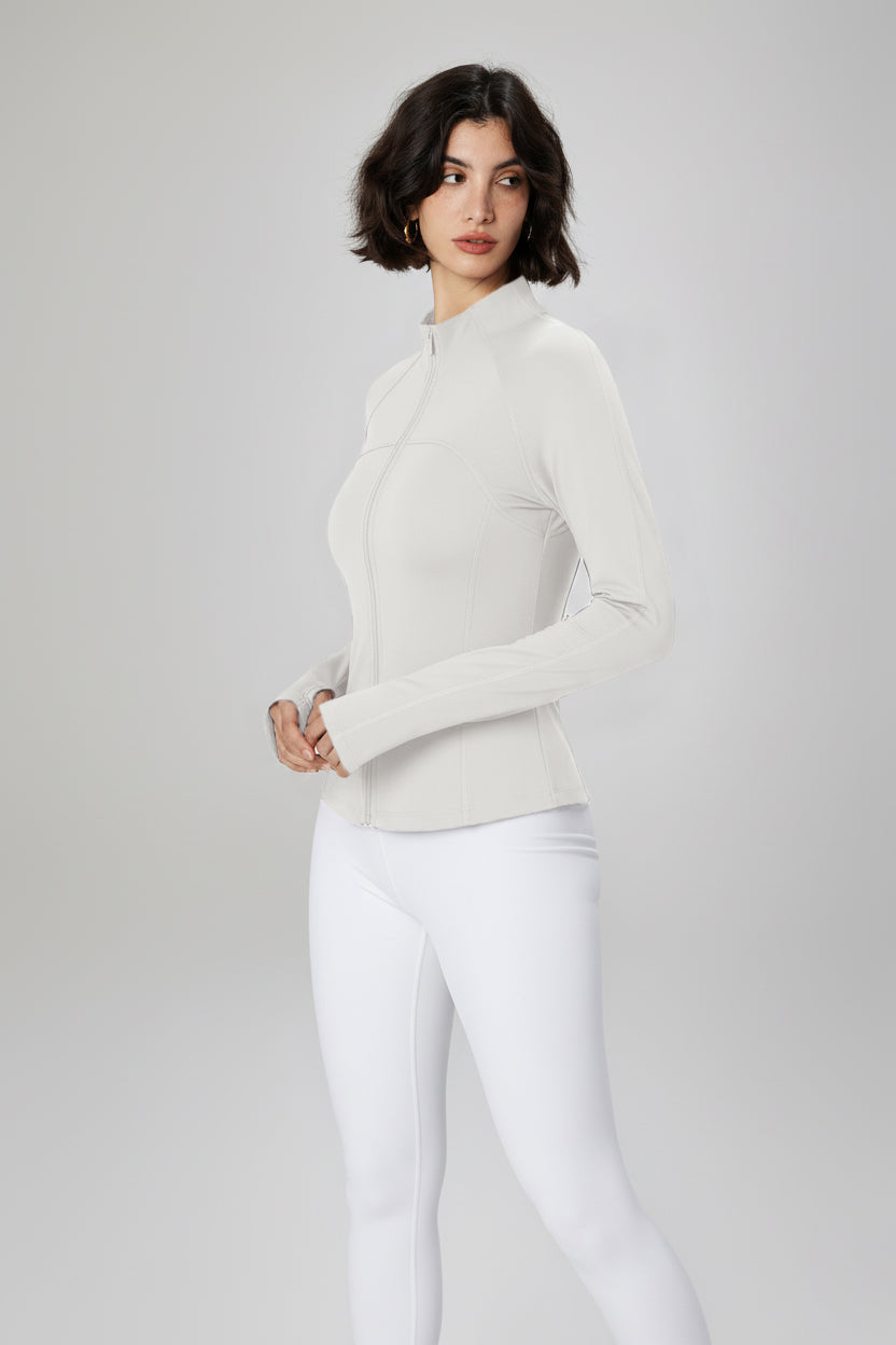 Autumn & Winter Thickened Velvet Yoga Jacket for Women - Stand-Up Collar Slim Fit