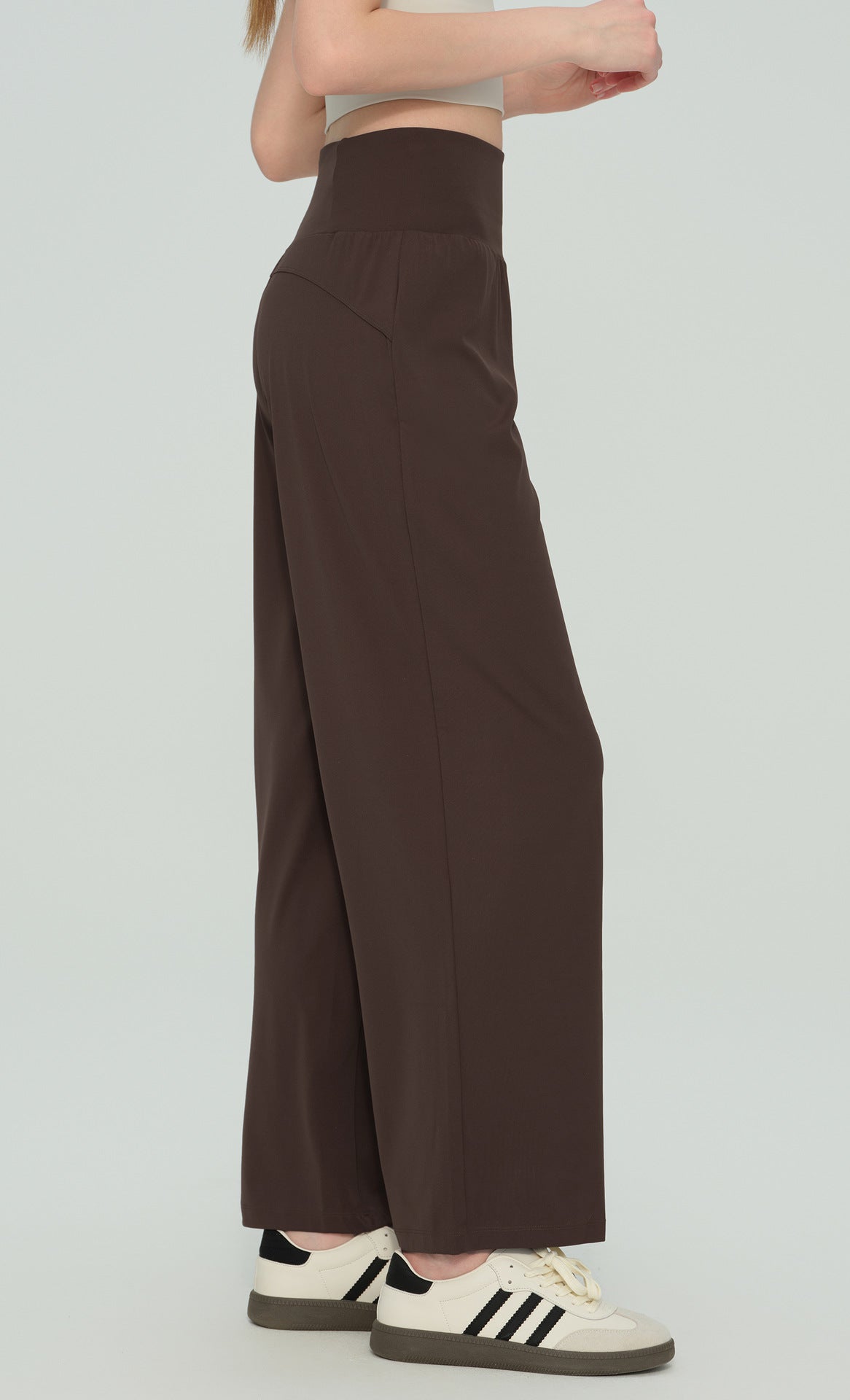 NULS High-Waisted Wide-Leg Pants movement view - women's yoga activewear by Lepeins
