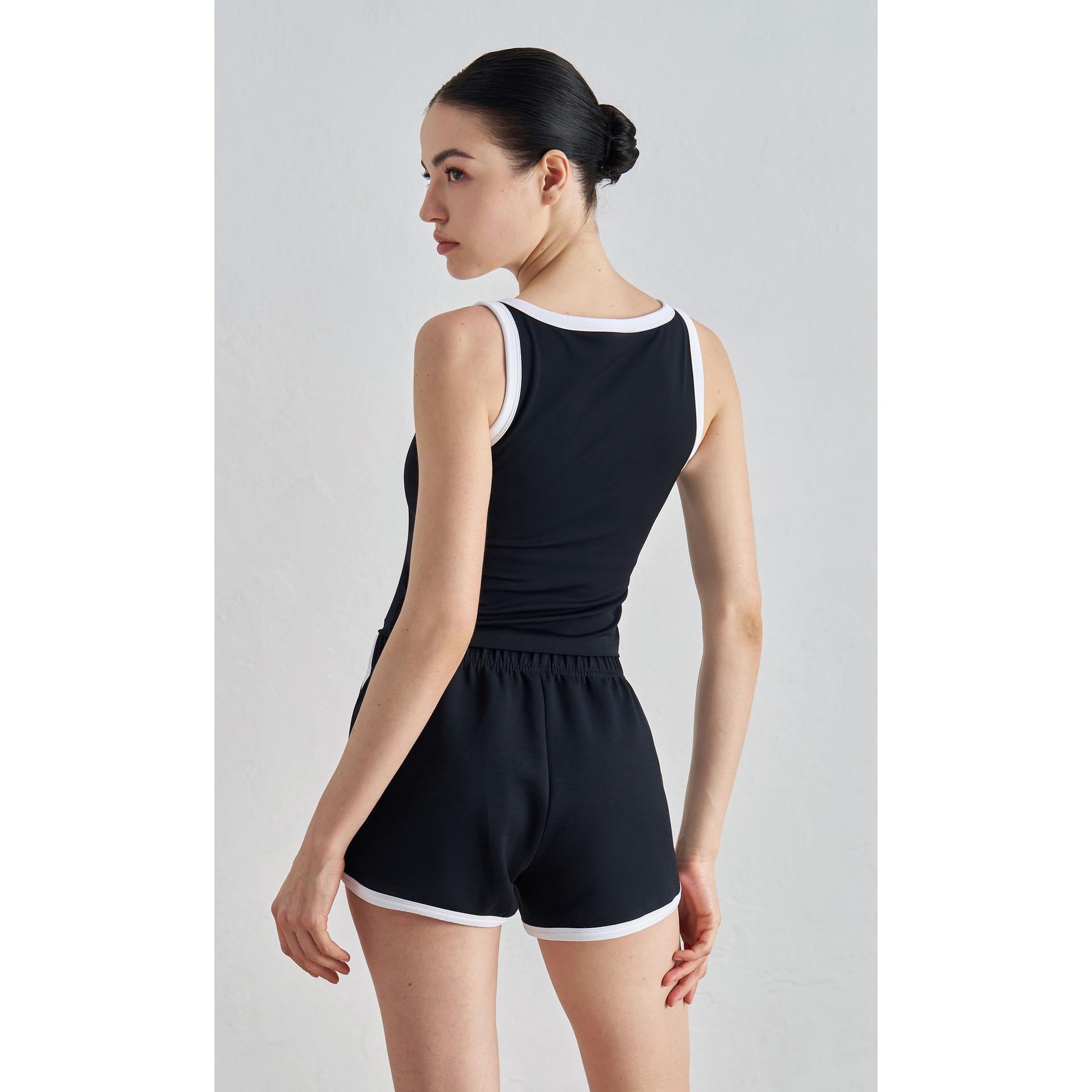 NULS U-Neck Colorblock Sports Bra front view - women's yoga activewear by Lepeins