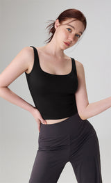 BareFeel Modal Ribbed Yoga Tank with Broad Straps