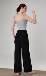 High waisted straight leg wide leg pants