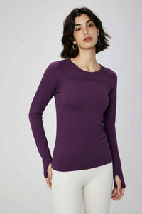 Autumn and winter yoga clothes top women's Pilates yoga long-sleeved running sports t-shirt crew neck versatile fitness training clothes