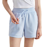 Spring and summer new air layer loose and simple yoga shorts women's drawstring thin four-quarter pants wear running sweatpants
