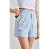 Spring and summer new air layer loose and simple yoga shorts women's drawstring thin four-quarter pants wear running sweatpants