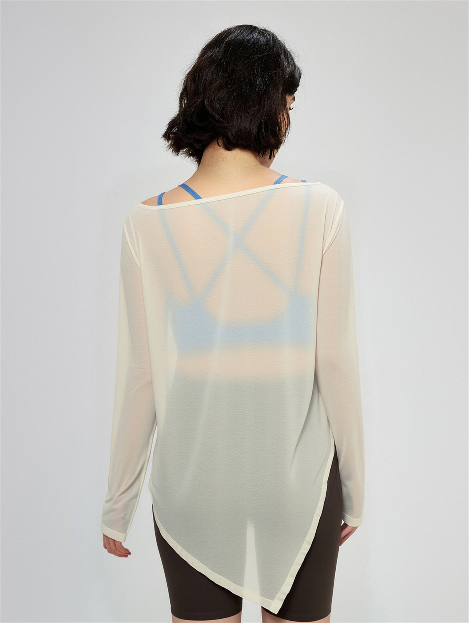 Relaxed Long-Sleeve Yoga Top back view - women's yoga activewear by Lepeins