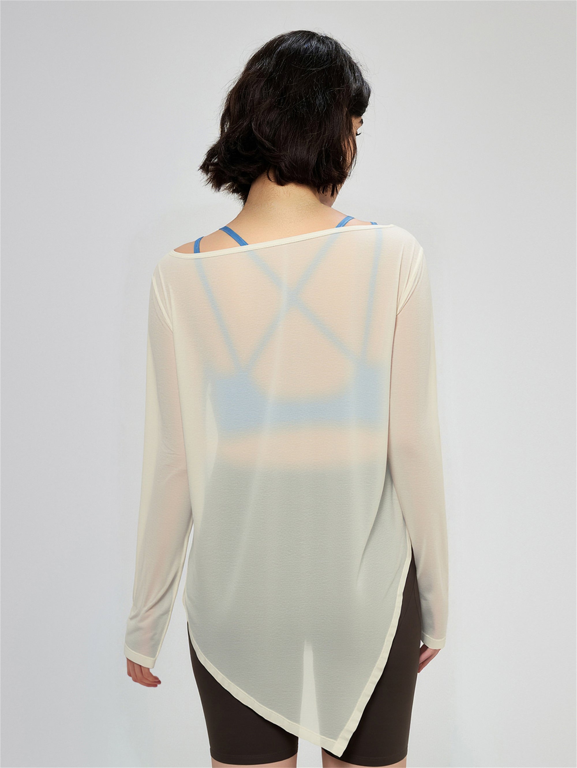 Relaxed Long-Sleeve Yoga Top back view - women's yoga activewear by Lepeins
