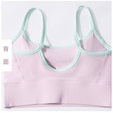 NULS youth contrasting color splicing short sports vest gathering beautiful back yoga underwear nude suspender fitness bra