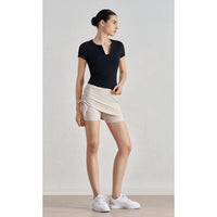 NU Youth Naked Sense Slim Skinny Yoga Short Sleeve High Sense Waist Sports T-Shirt Crew Neck Fitness Top