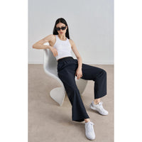 Sz woven new sweatpants casual wide-leg drape straight pants waist line lifting design thin yoga trousers women