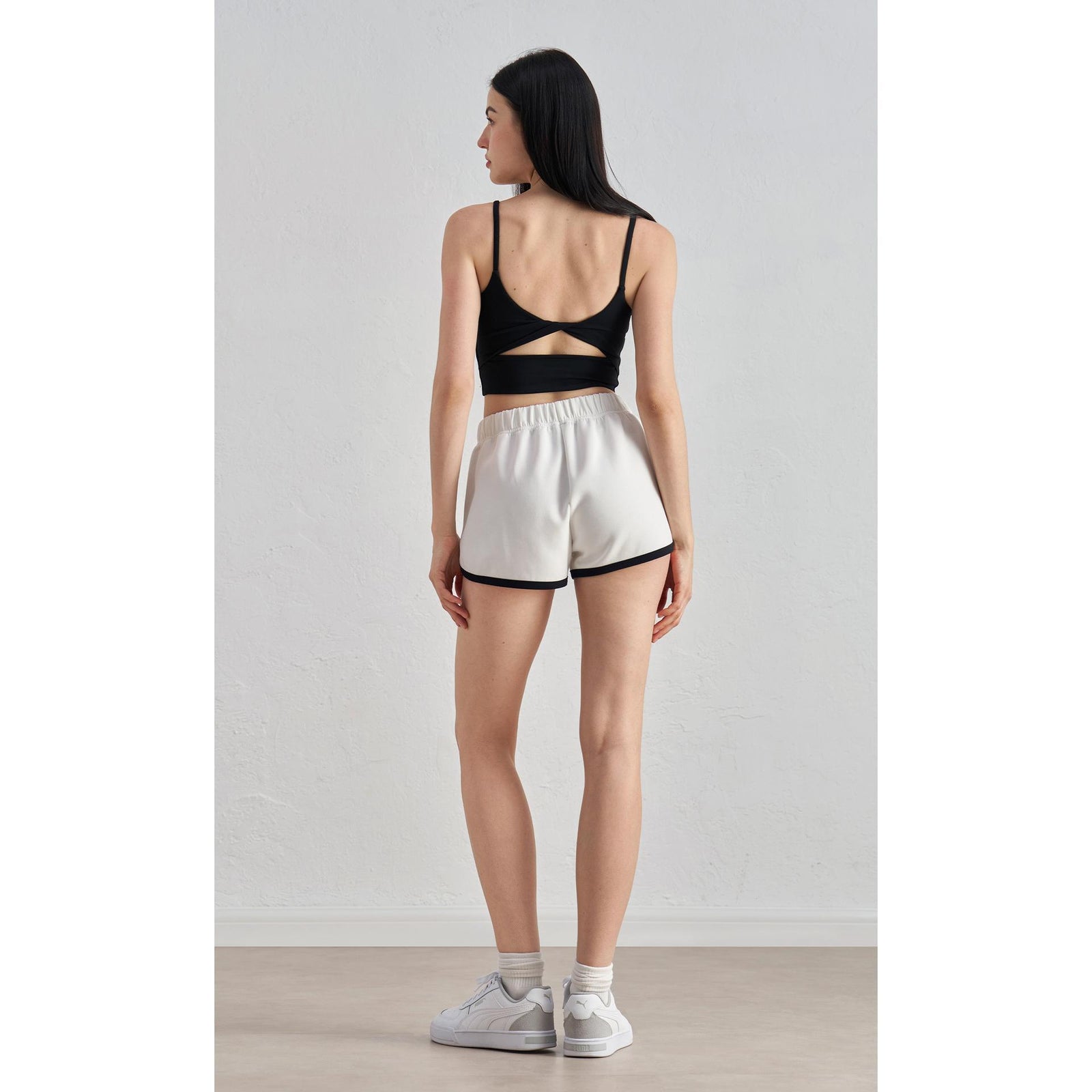 Retro High-Waist Yoga Shorts side view - women's yoga activewear by Lepeins