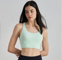 Cross-Back Yoga Bra for Women - Gathering Sports Bra with Removable Pads