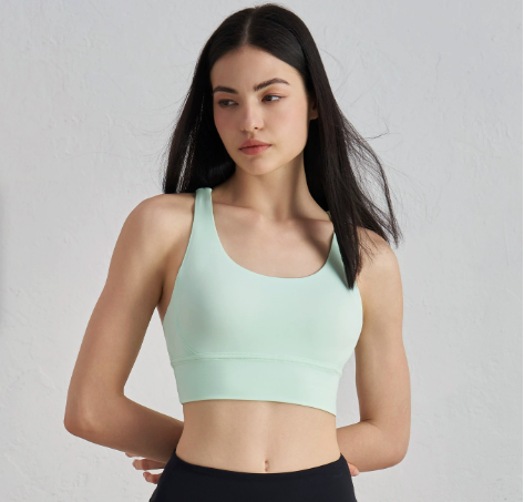 Cross-Back Yoga Bra for Women - Gathering Sports Bra with Removable Pads