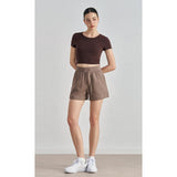 Spring and summer new air layer loose and simple yoga shorts women's drawstring thin four-quarter pants wear running sweatpants