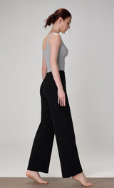 High waisted straight leg wide leg pants