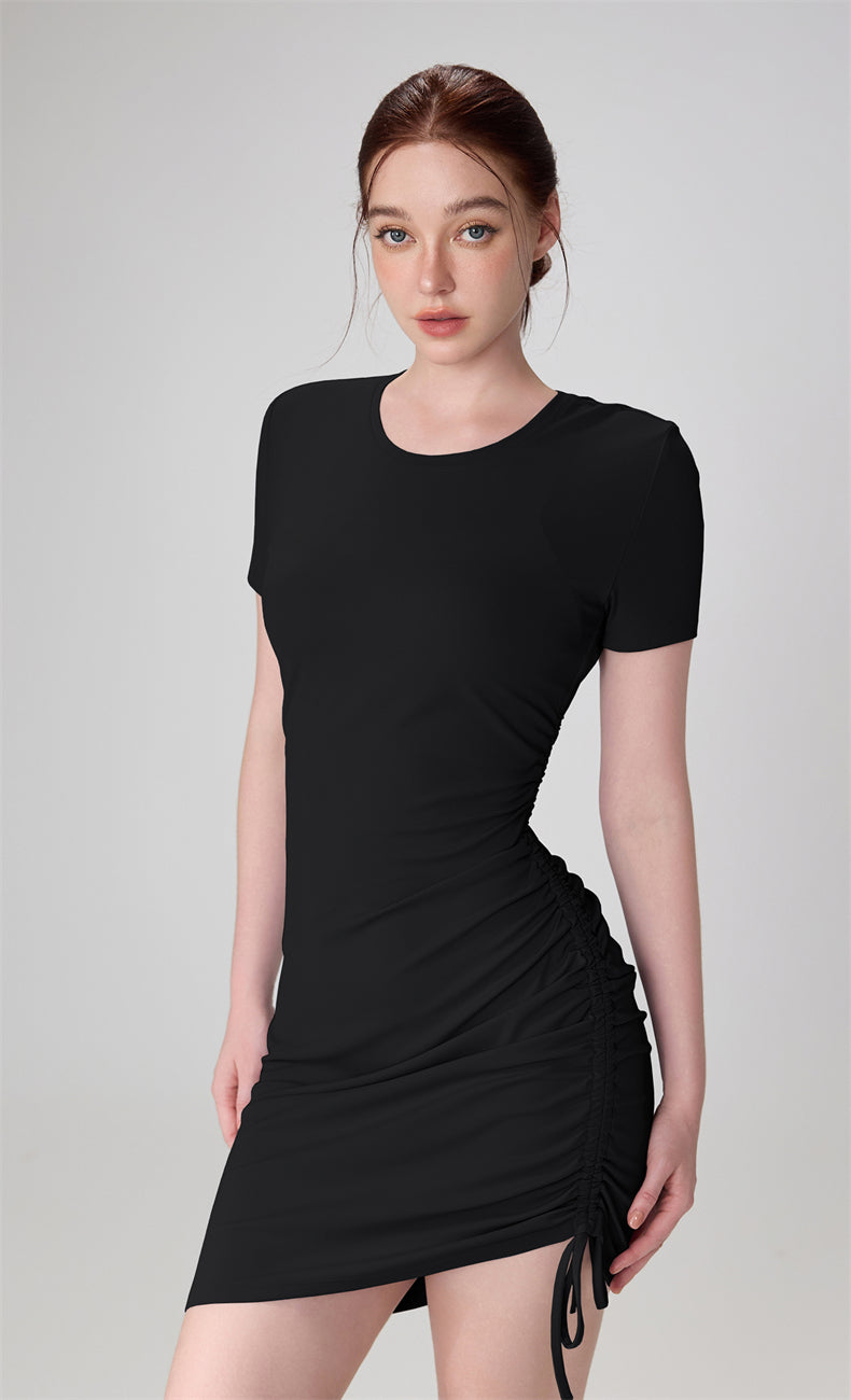 Sexy Bodycon Ruched Side Drawstring Dress