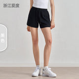 Spring and summer new air layer loose and simple yoga shorts women's drawstring thin four-quarter pants wear running sweatpants