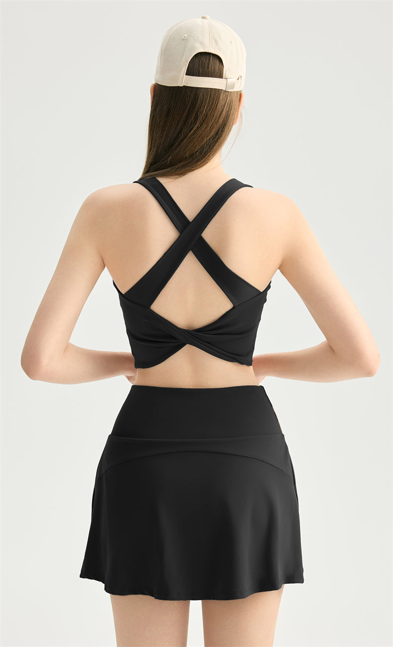 NULS Wide X-Back Sports Bra - Sweetheart Neckline