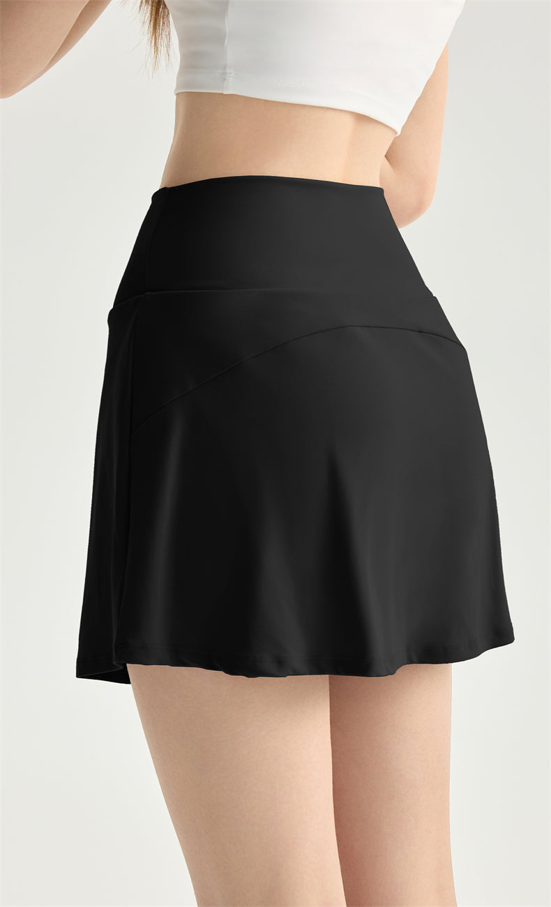 NULS High-Waisted Active Skort with Built-In Shorts waistband detail - Lepeins yoga shorts for yoga, Pilates and daily movement