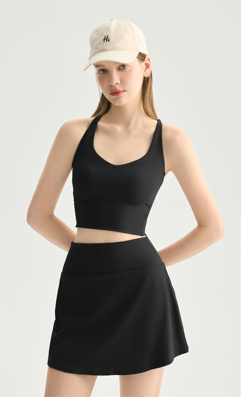 NULS Series Heart-Neck Sports Bra | Double X-Back Sculpting Yoga Top