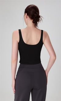 BareFeel Modal Ribbed Yoga Tank with Broad Straps