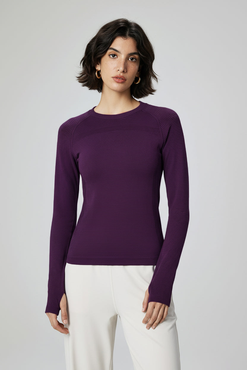 Autumn and winter yoga clothes top women's Pilates yoga long-sleeved running sports t-shirt crew neck versatile fitness training clothes