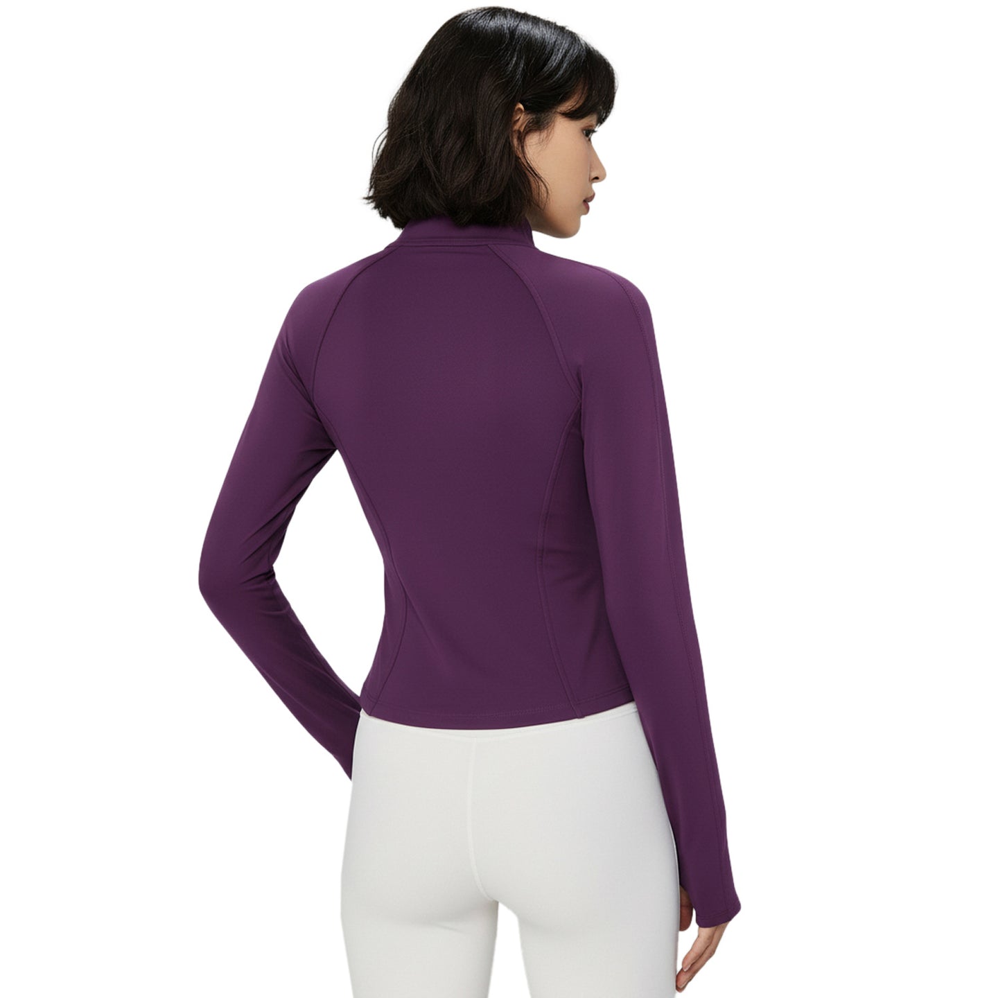 Autumn and winter thickened velvet yoga clothes jacket naked yoga top stand-up collar slim fitness thin sports fitness clothes