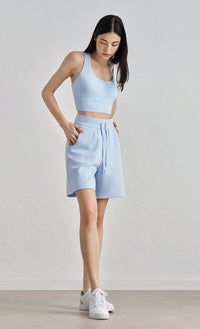 I-Back Sports Bra for Women - Fixed Cup Yoga Vest with Chest Pads