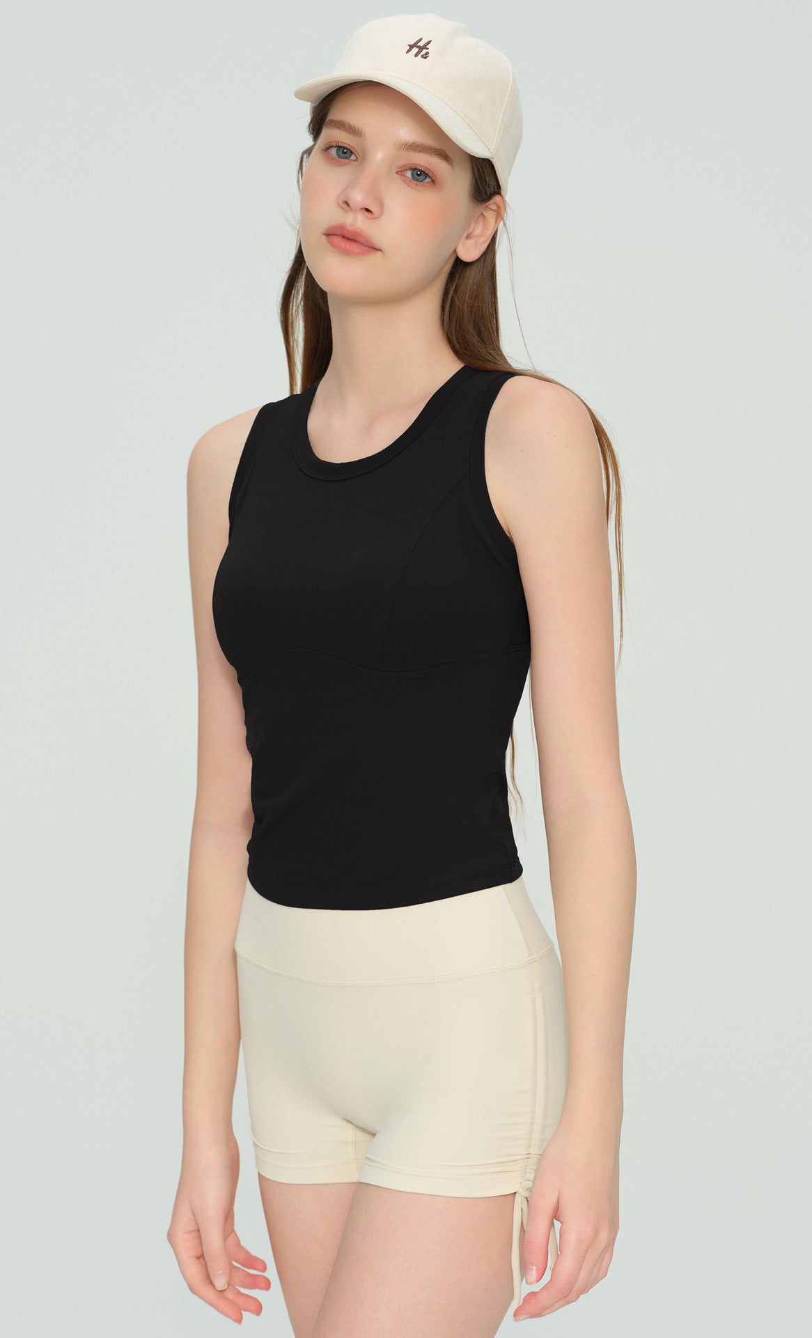 Padded Sleeveless Yoga Sports Bra studio styling - women's yoga activewear by Lepeins
