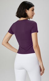 New Yoga Short Sleeve Women's Slim Sports T-Shirt Running Pilates Training Wear Fitness Wear Skinny Yoga Wear Top