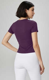 New Yoga Short Sleeve Women's Slim Sports T-Shirt Running Pilates Training Wear Fitness Wear Skinny Yoga Wear Top