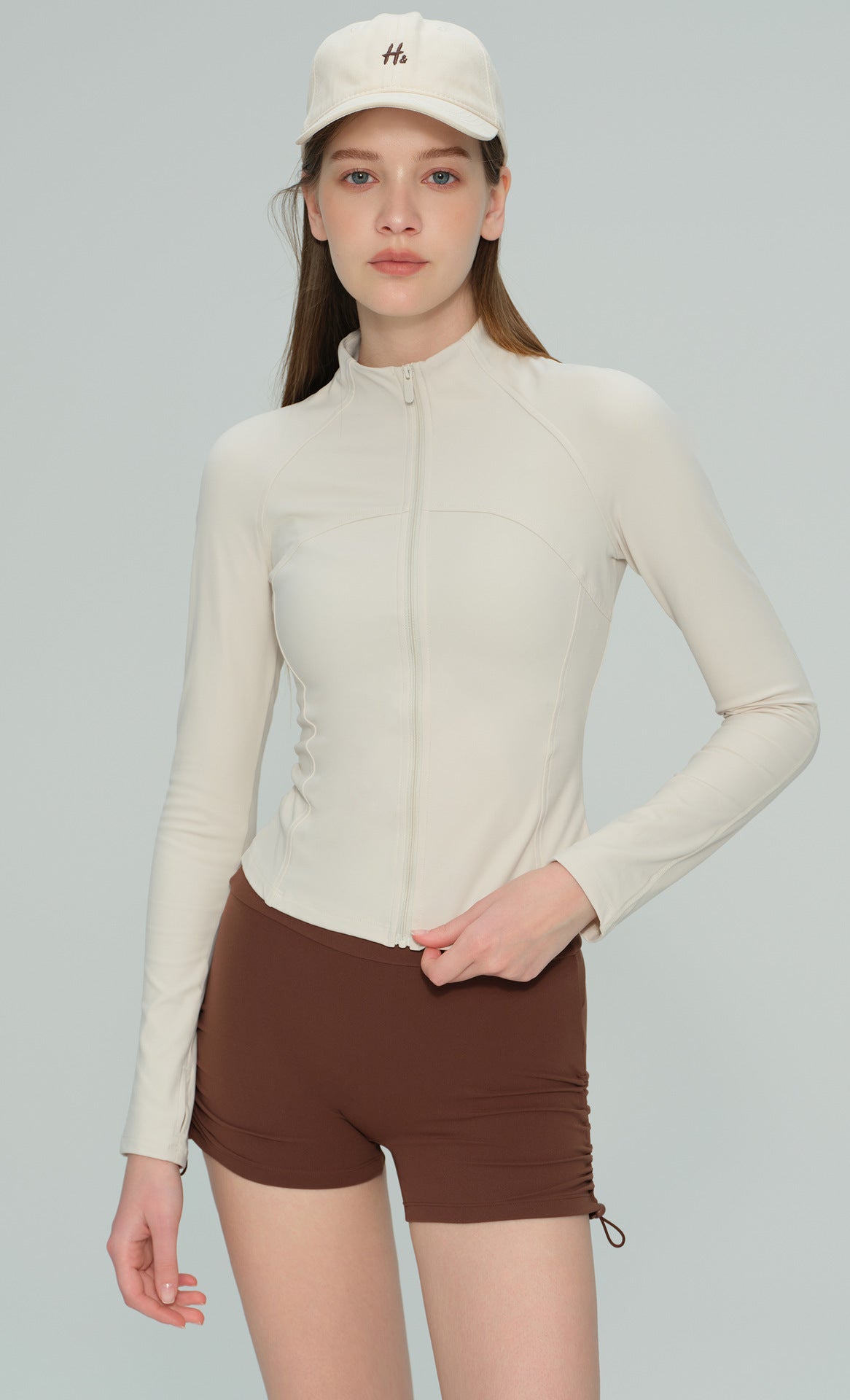 CloudSoft High-Neck Yoga Jacket - Graphite ash - product view 5 - Lepeins