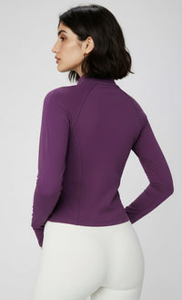 Autumn and winter thickened velvet yoga clothes jacket naked yoga top stand-up collar slim fitness thin sports fitness clothes