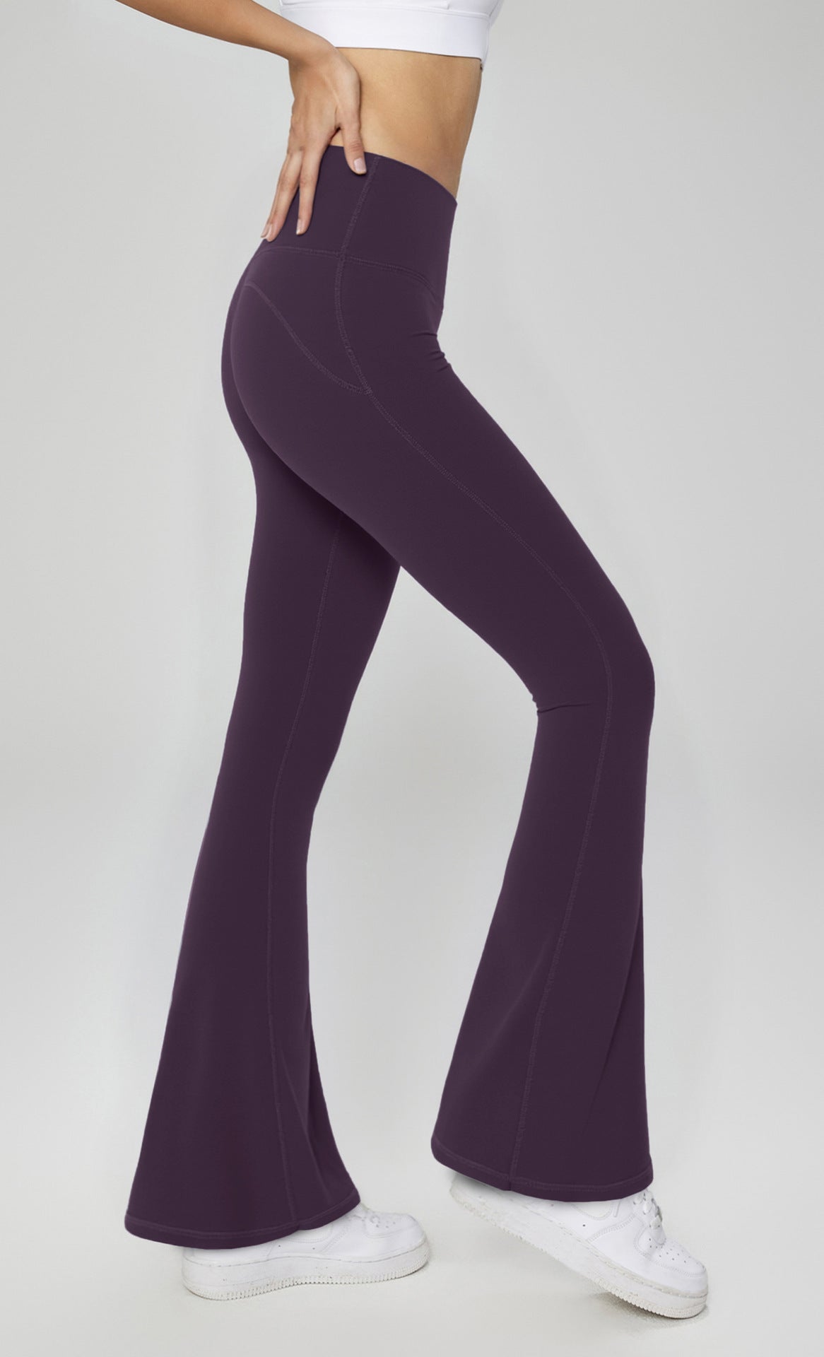 Micro-pull yoga pants, high-waisted flared leggings, shark pants, hip-lifting fitness dance, thin sports flared pants