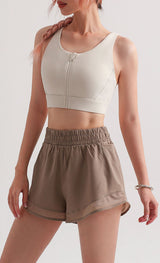 Zipper Sports Bra for Women - Shockproof Yoga Vest with Removable Pads