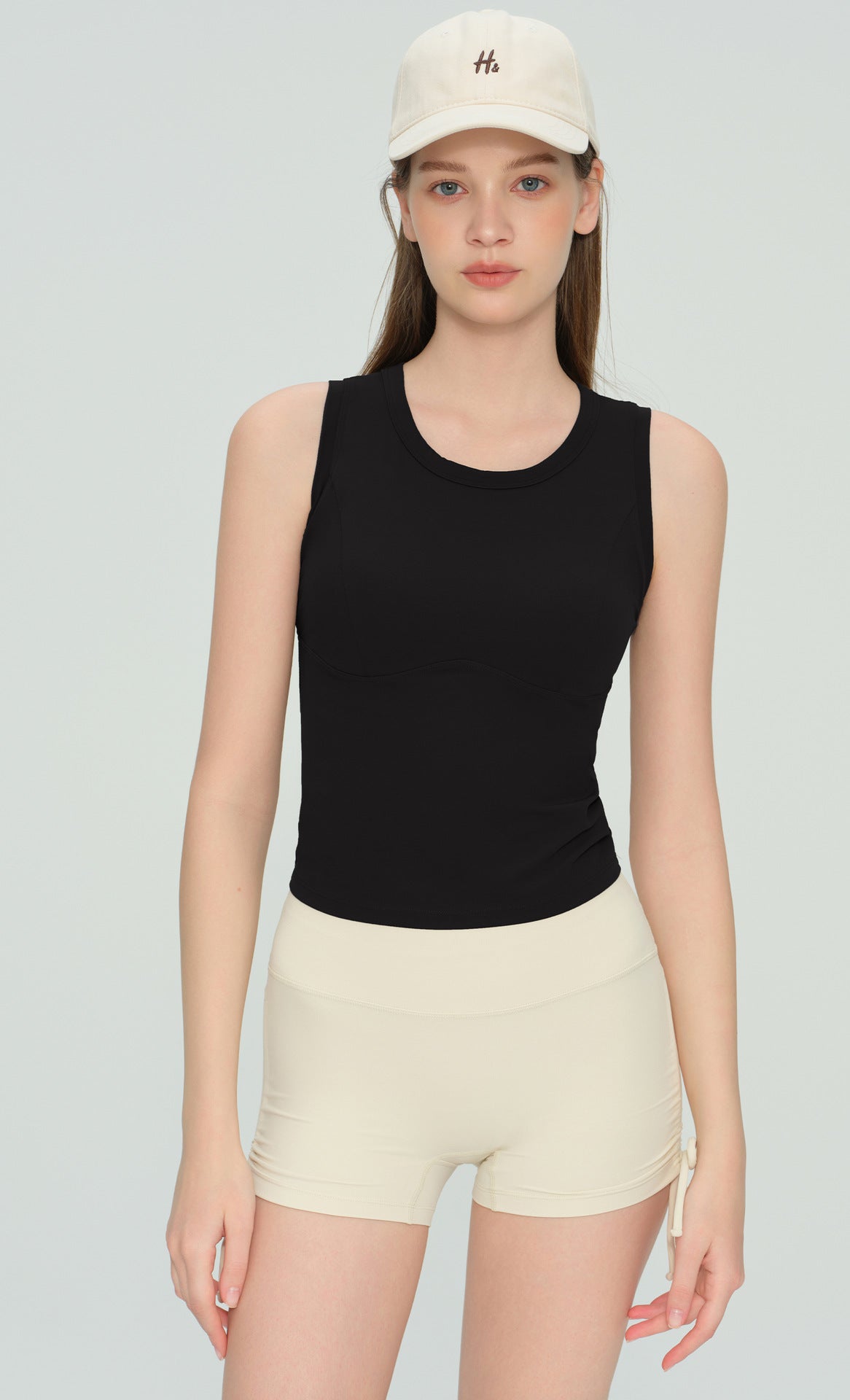 Padded Sleeveless Studio Sports Bra - Albumin - back view - Lepeins