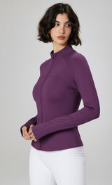 Autumn and winter thickened velvet yoga clothes jacket naked yoga top stand-up collar slim fitness thin sports fitness clothes