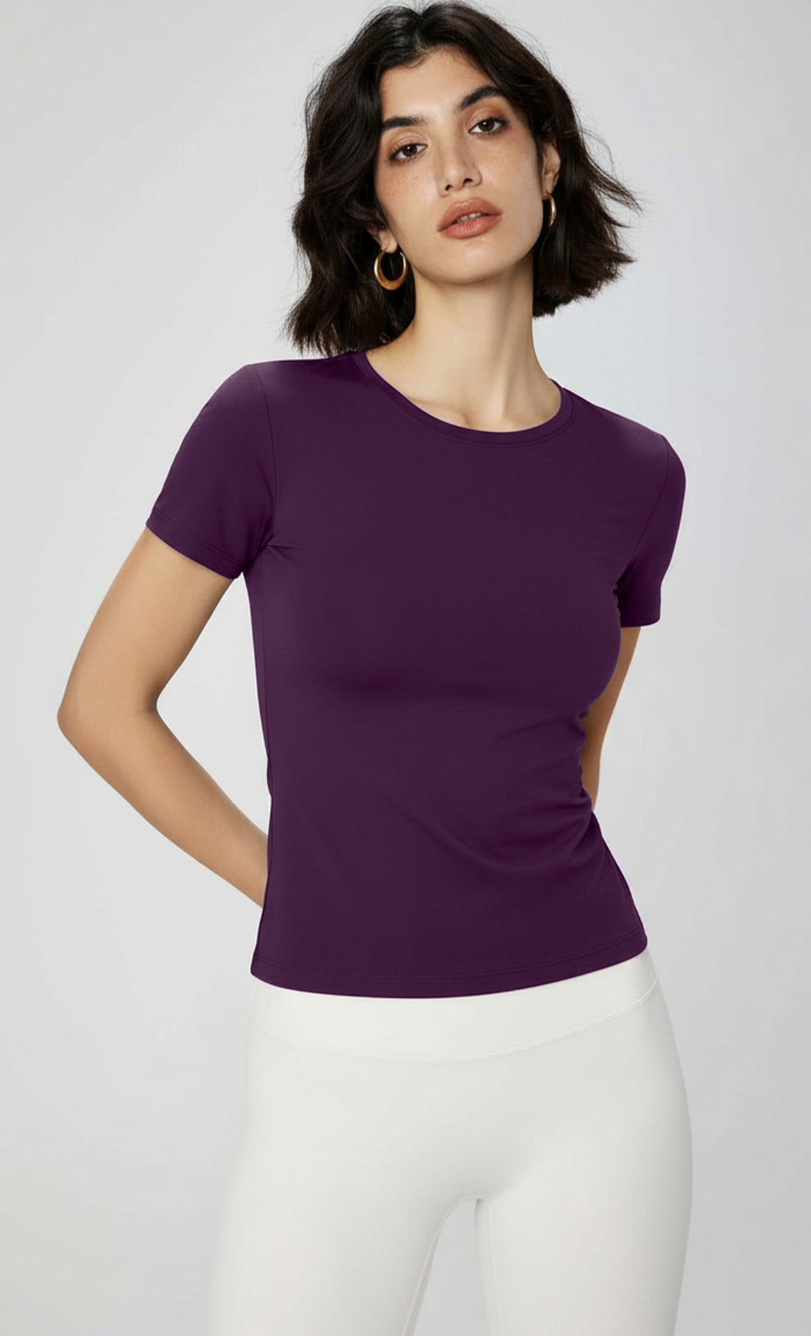 New Yoga Short Sleeve Women's Slim Sports T-Shirt Running Pilates Training Wear Fitness Wear Skinny Yoga Wear Top