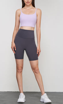 Lycra High-Waist Yoga Shorts