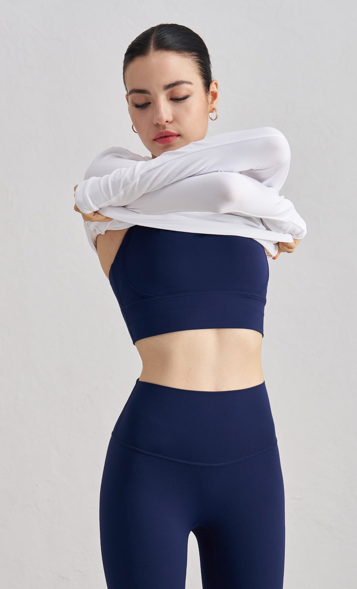 Cross-Back Yoga Bra for Women - Gathering Sports Bra with Removable Pads