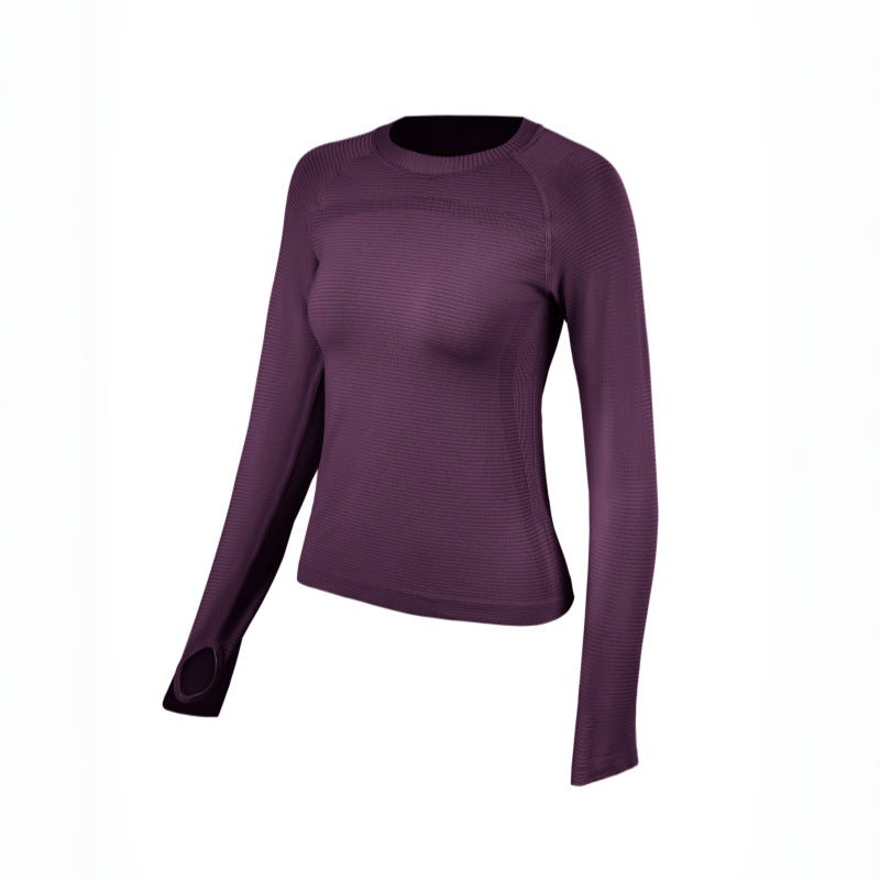Autumn and winter yoga clothes top women's Pilates yoga long-sleeved running sports t-shirt crew neck versatile fitness training clothes