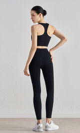 I-Back Sports Bra for Women - Fixed Cup Yoga Vest with Chest Pads