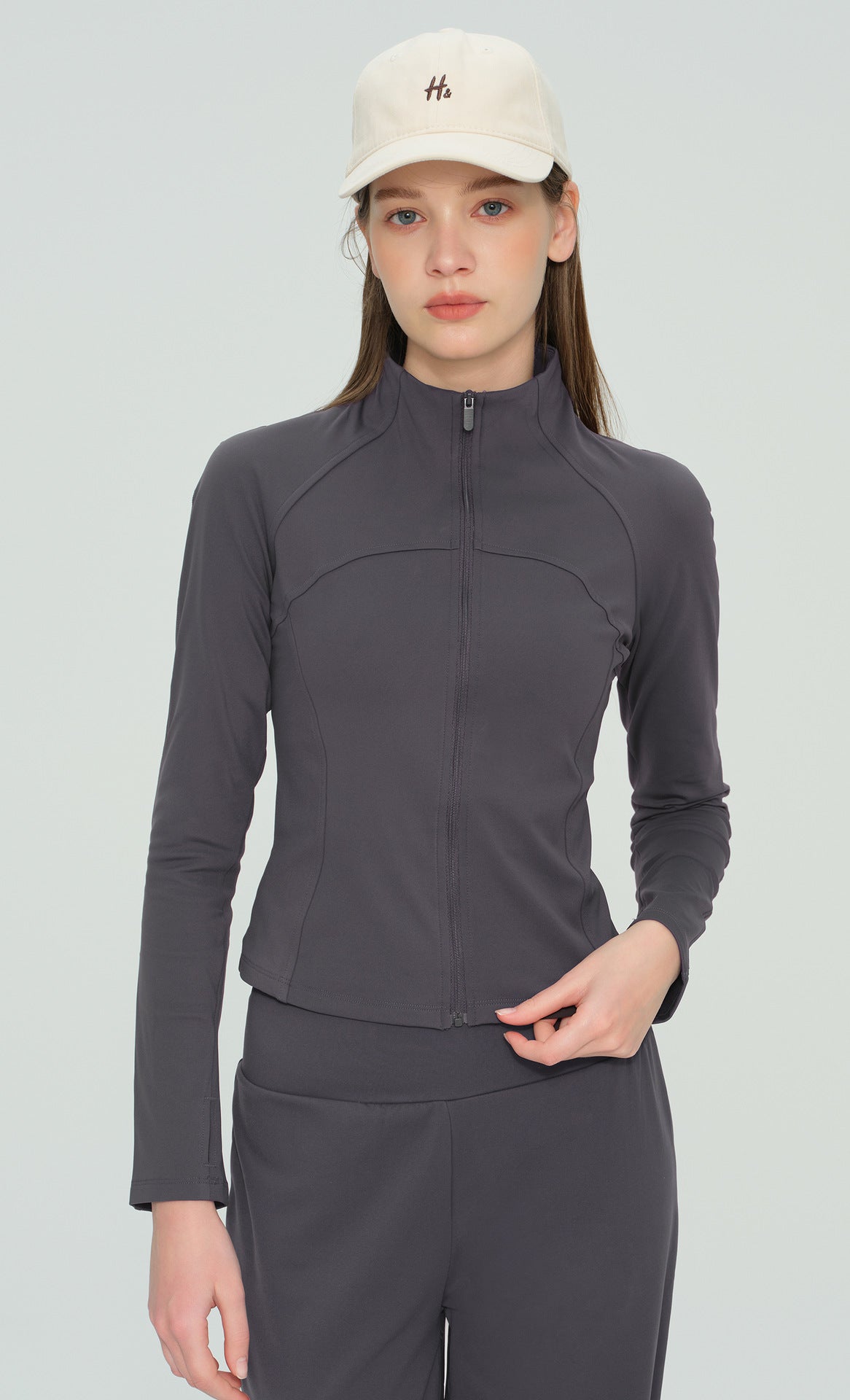 NudeFeel High-Neck Yoga Jacket for Women - Slimming Fitness Top for women - premium yoga activewear