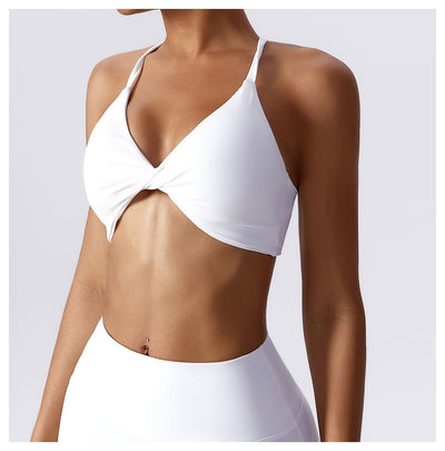 Seamless Sports Bra with Cross Straps