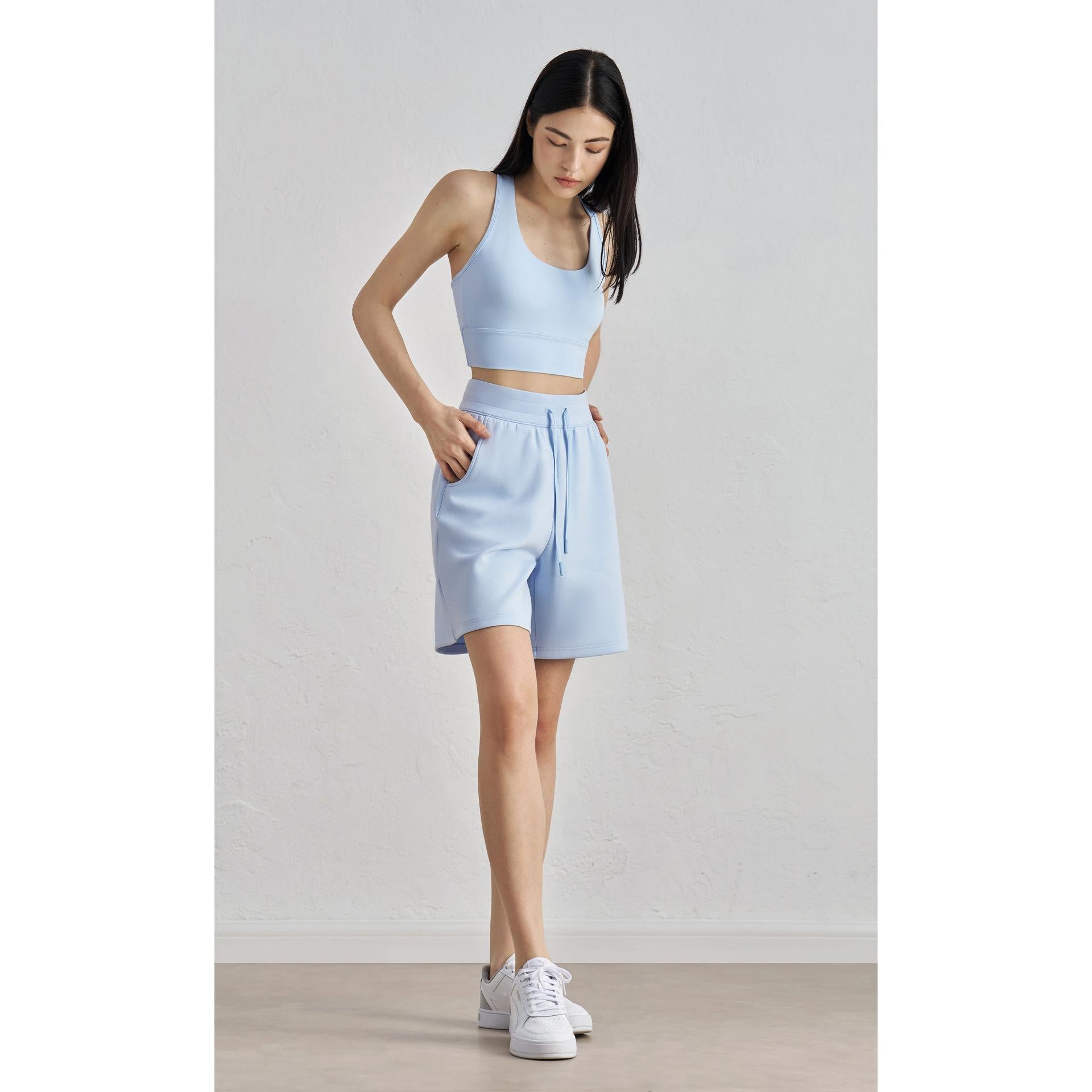 NU Fixed Cup Sports Bra for Women - I-Shaped Beautiful Back Yoga Vest with Chest Pads