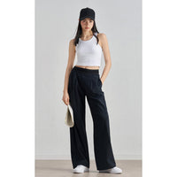 Sz woven new sweatpants casual wide-leg drape straight pants waist line lifting design thin yoga trousers women