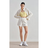 Spring and summer new air layer loose and simple yoga shorts women's drawstring thin four-quarter pants wear running sweatpants